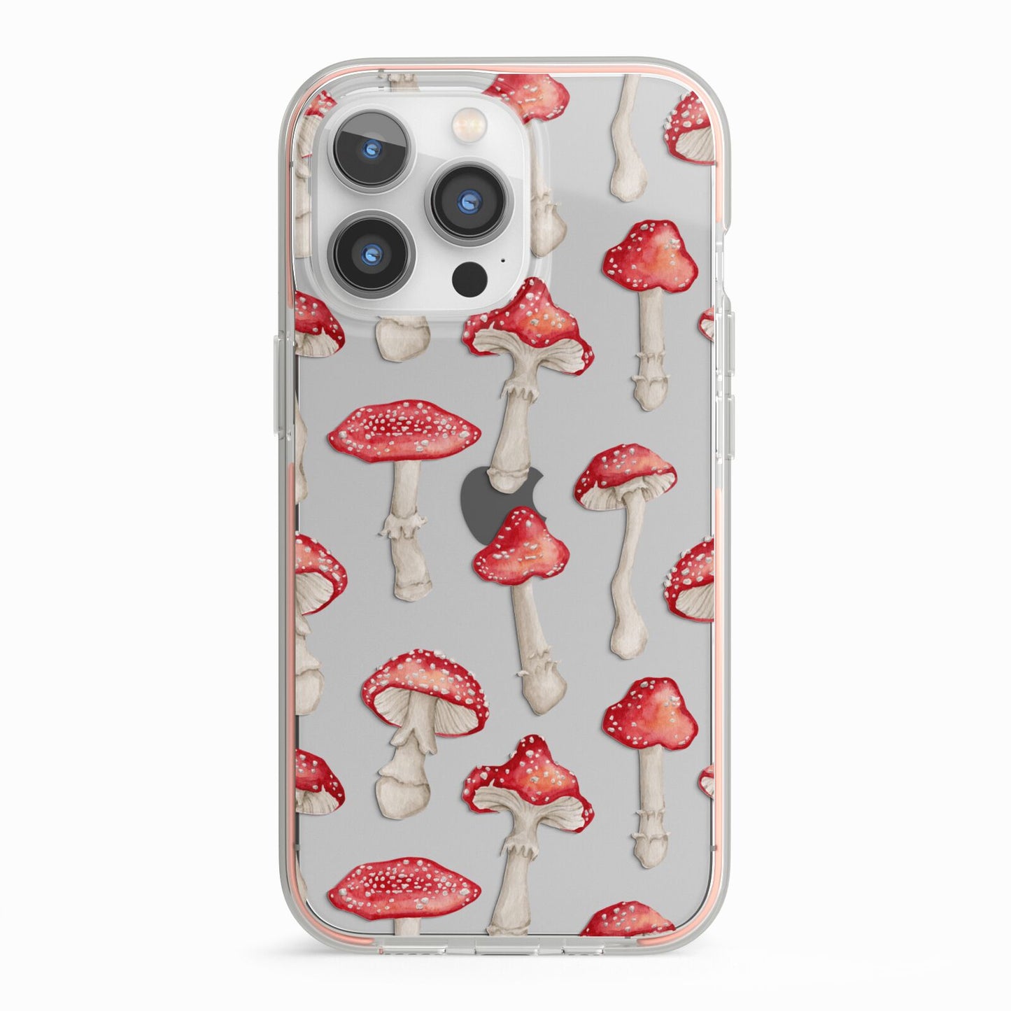 Wild Mushrooms iPhone 13 Pro TPU Impact Case with Pink Edges