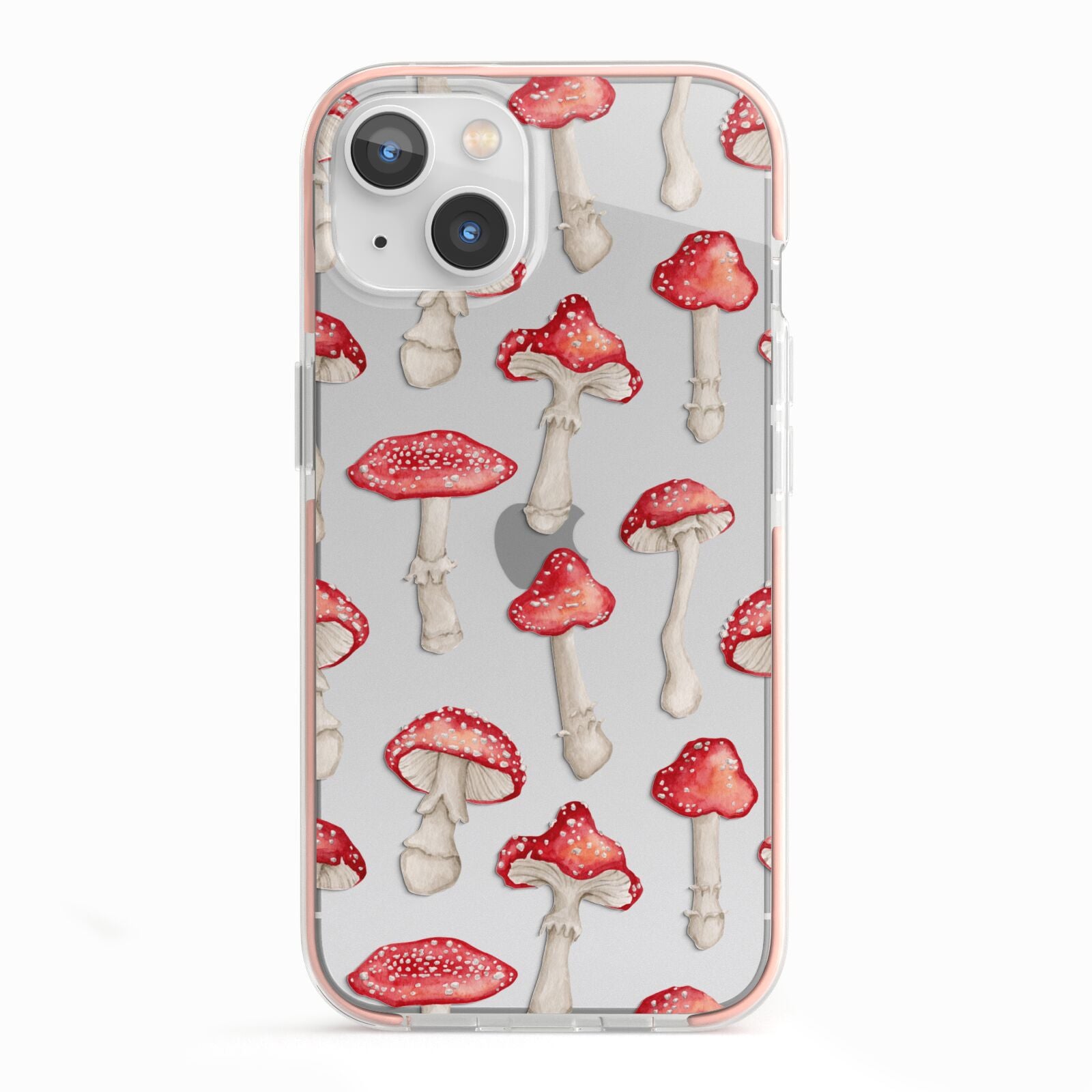 Wild Mushrooms iPhone 13 TPU Impact Case with Pink Edges