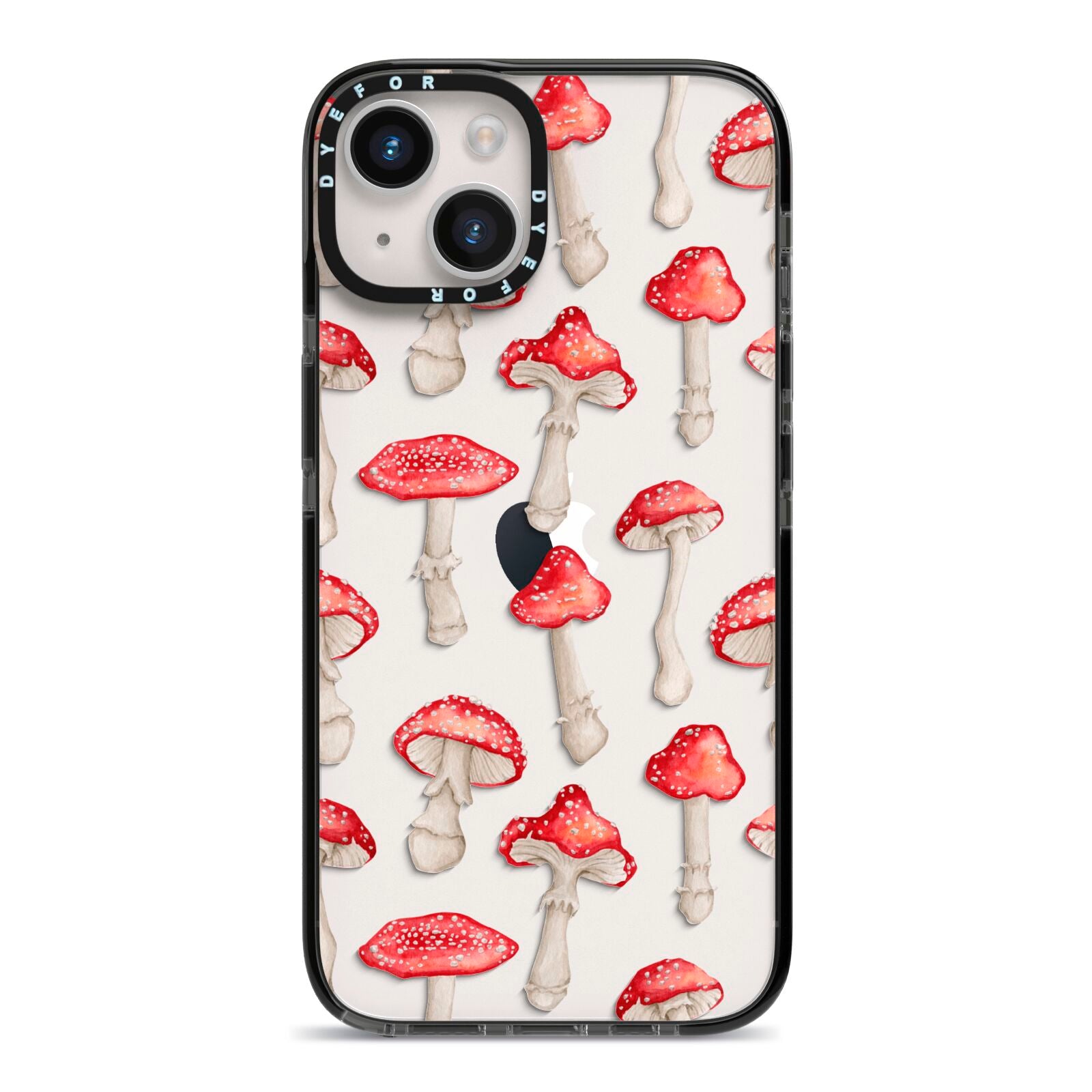 Wild Mushrooms iPhone 14 Black Impact Case on Silver phone