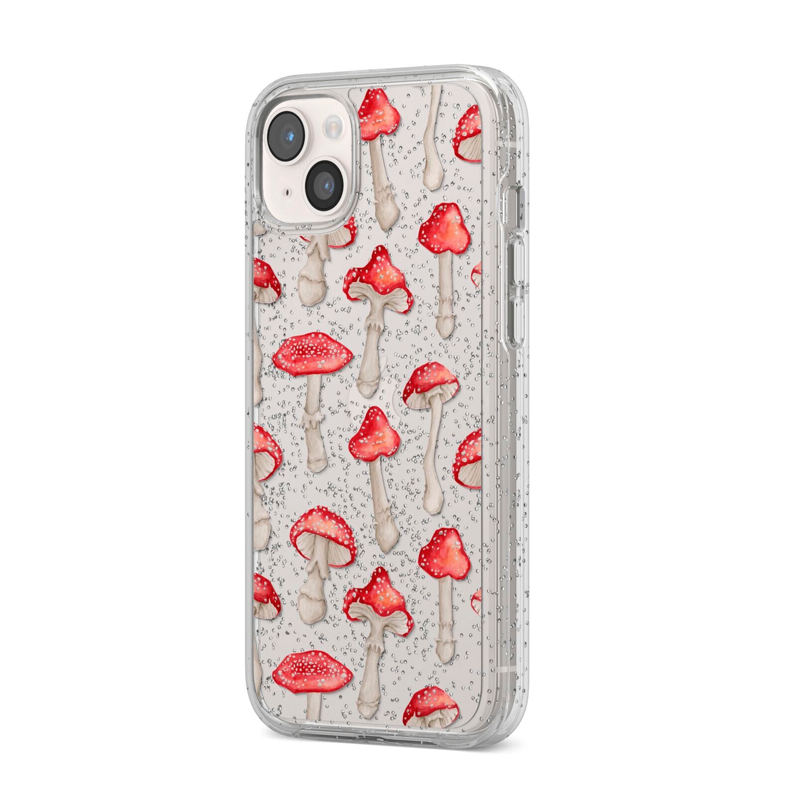 Wild Mushrooms iPhone 14 Plus Glitter Tough Case Starlight Angled Image