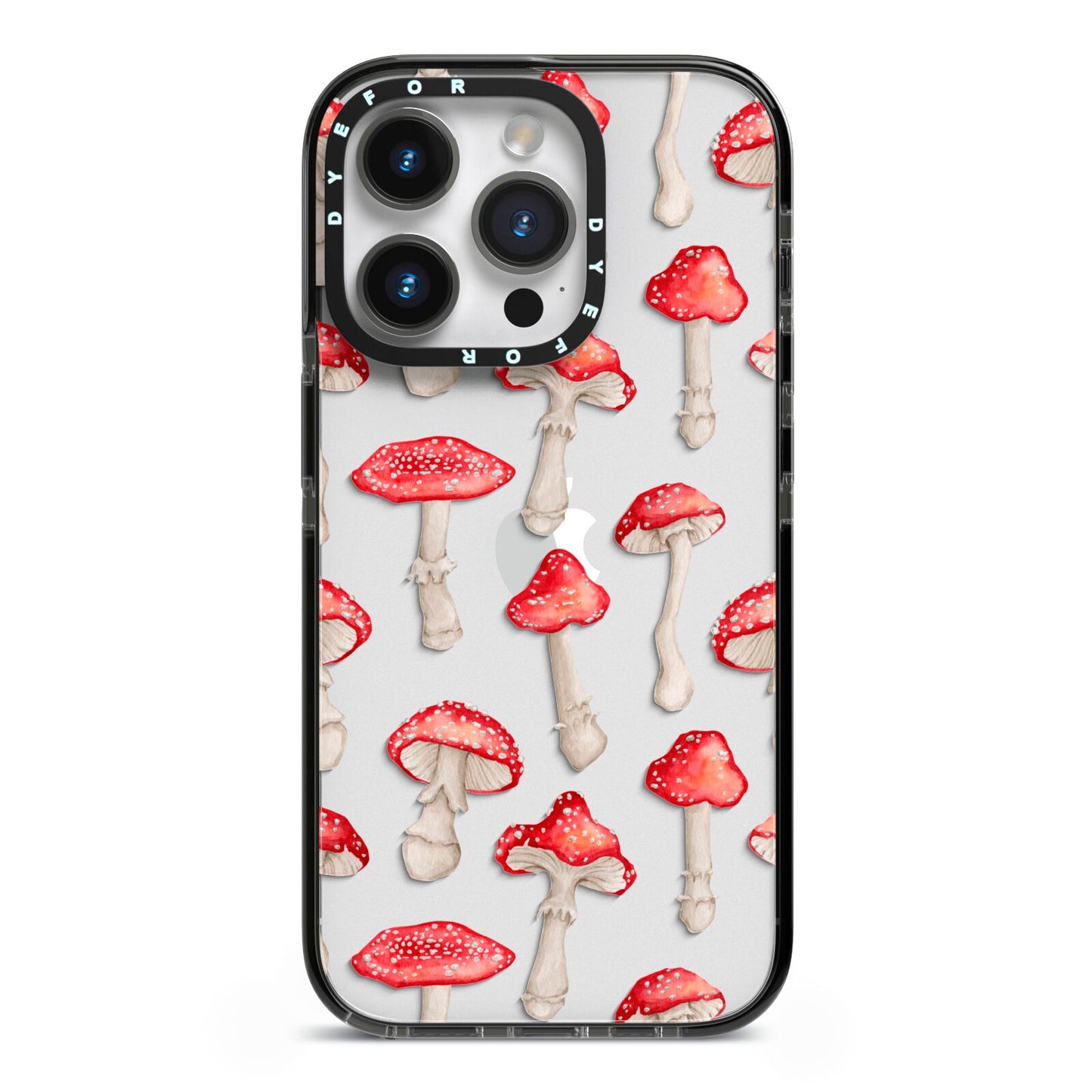 Wild Mushrooms iPhone 14 Pro Black Impact Case on Silver phone