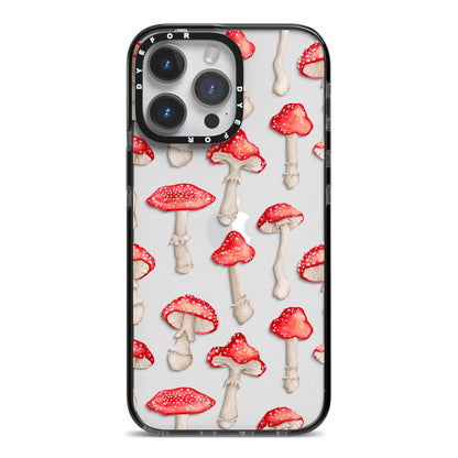 Wild Mushrooms iPhone 14 Pro Max Black Impact Case on Silver phone