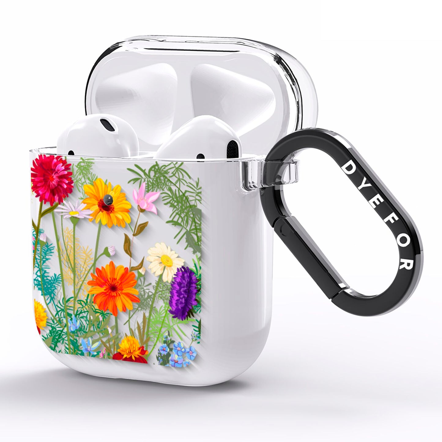 Wildflower AirPods Clear Case Side Image