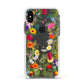 Wildflower Apple iPhone Xs Impact Case White Edge on Black Phone