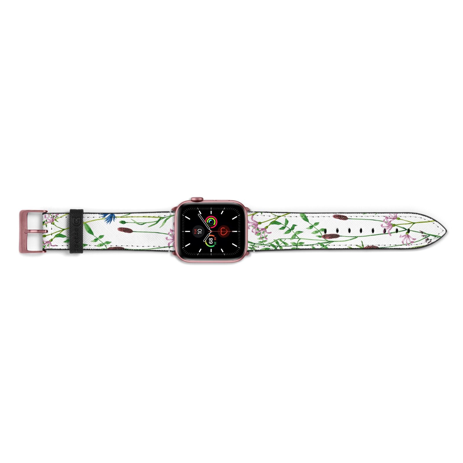 Wildflowers Apple Watch Strap Landscape Image Rose Gold Hardware