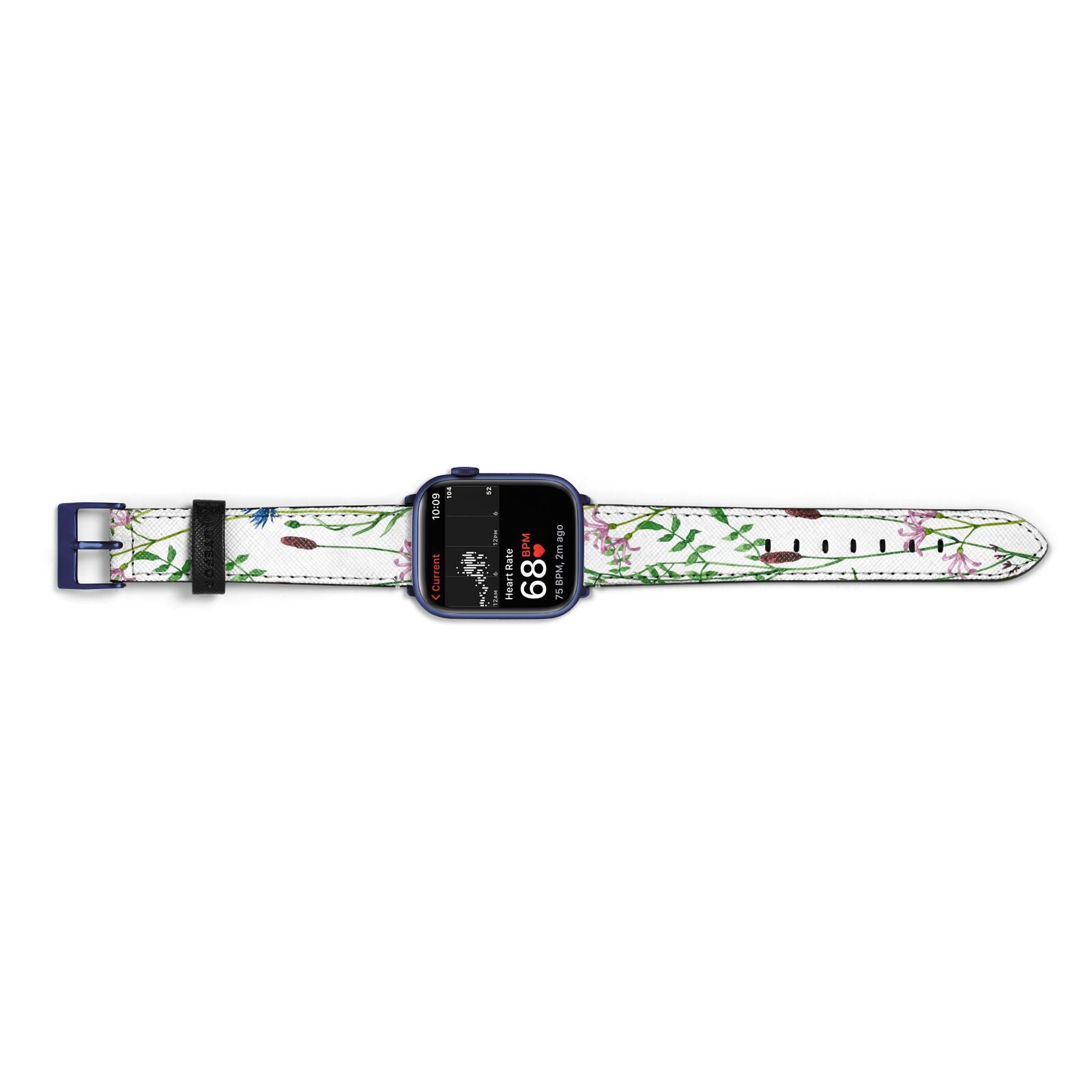 Wildflowers Apple Watch Strap Size 38mm Landscape Image Blue Hardware