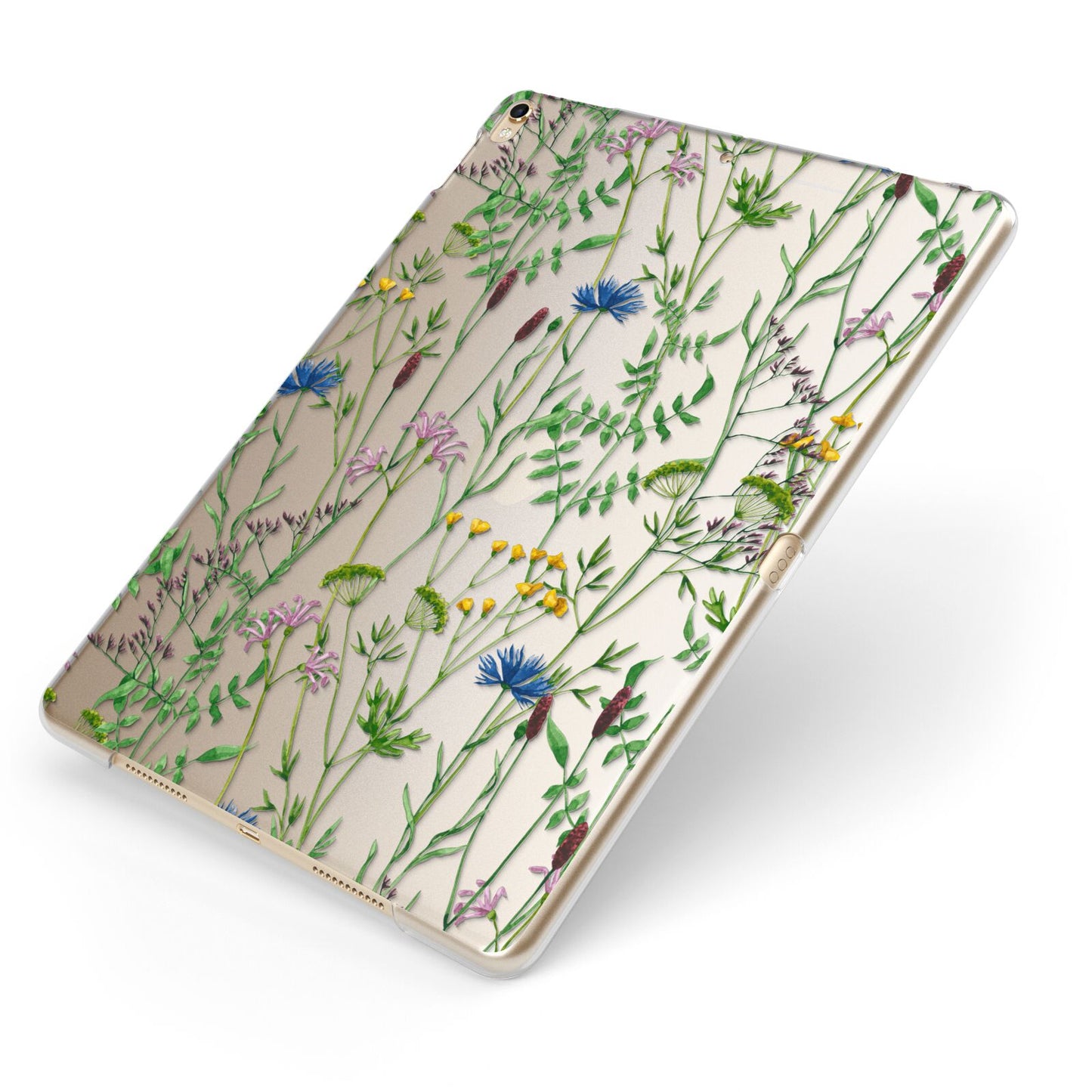 Wildflowers Apple iPad Case on Gold iPad Side View