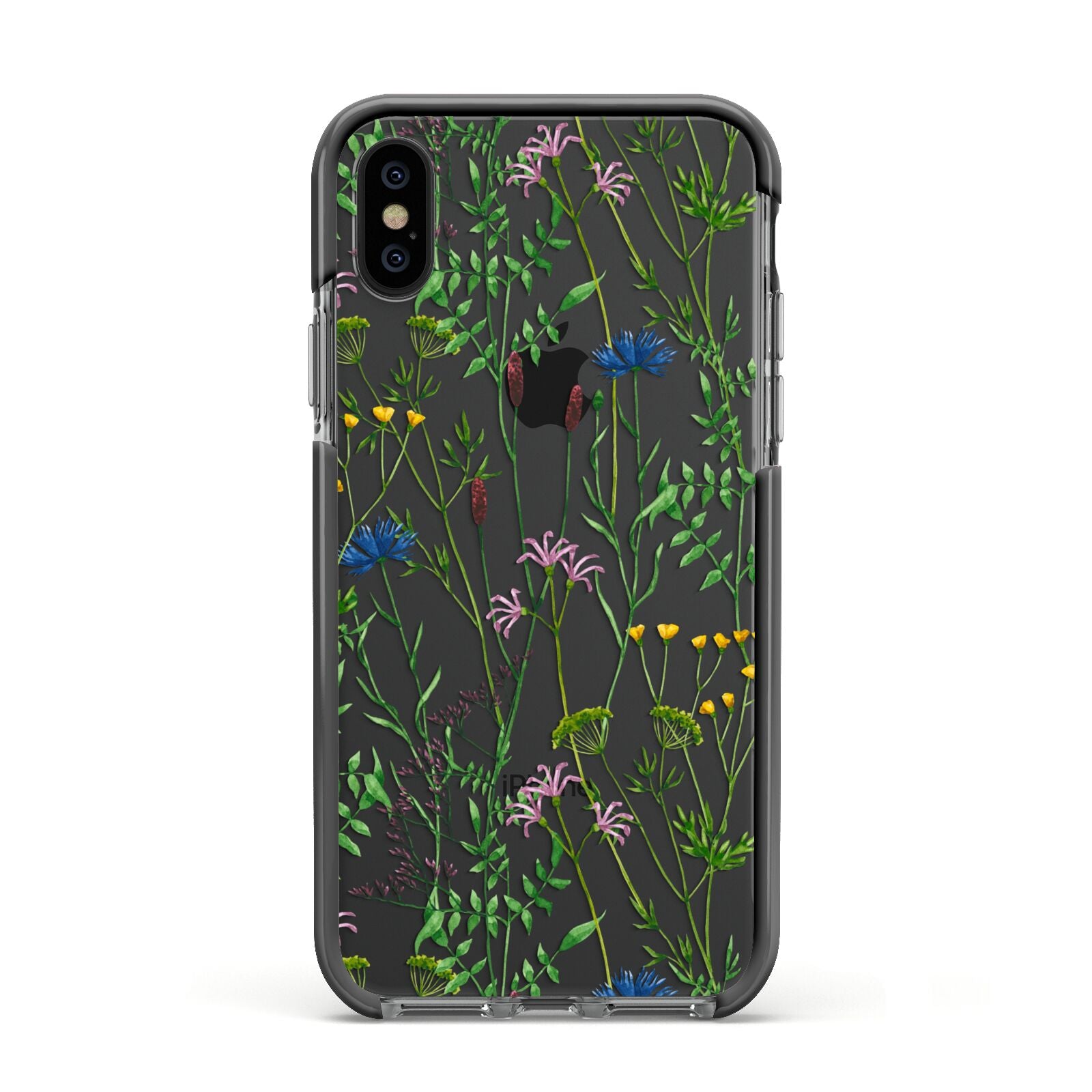 Wildflowers Apple iPhone Xs Impact Case Black Edge on Black Phone