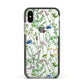 Wildflowers Apple iPhone Xs Impact Case Black Edge on Silver Phone