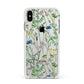 Wildflowers Apple iPhone Xs Max Impact Case White Edge on Silver Phone