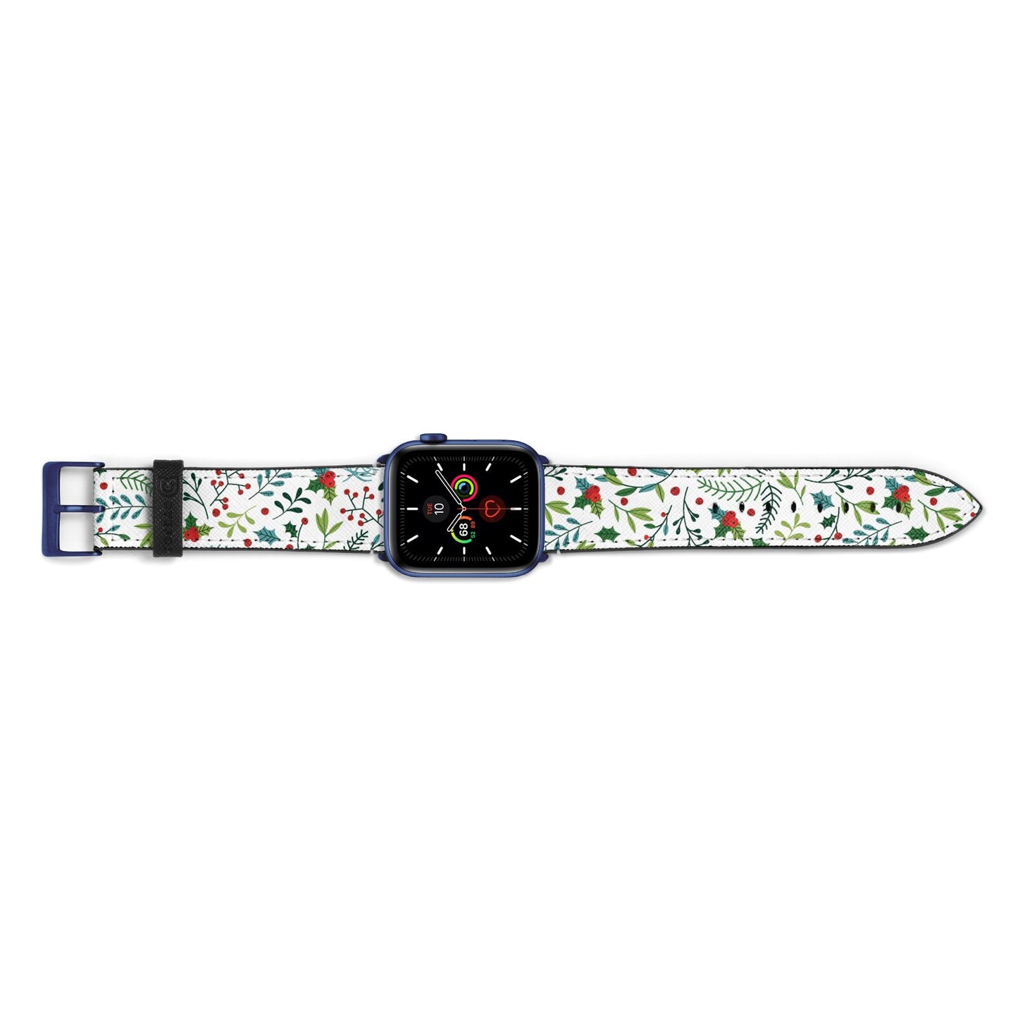 Winter Floral Apple Watch Strap Landscape Image Blue Hardware