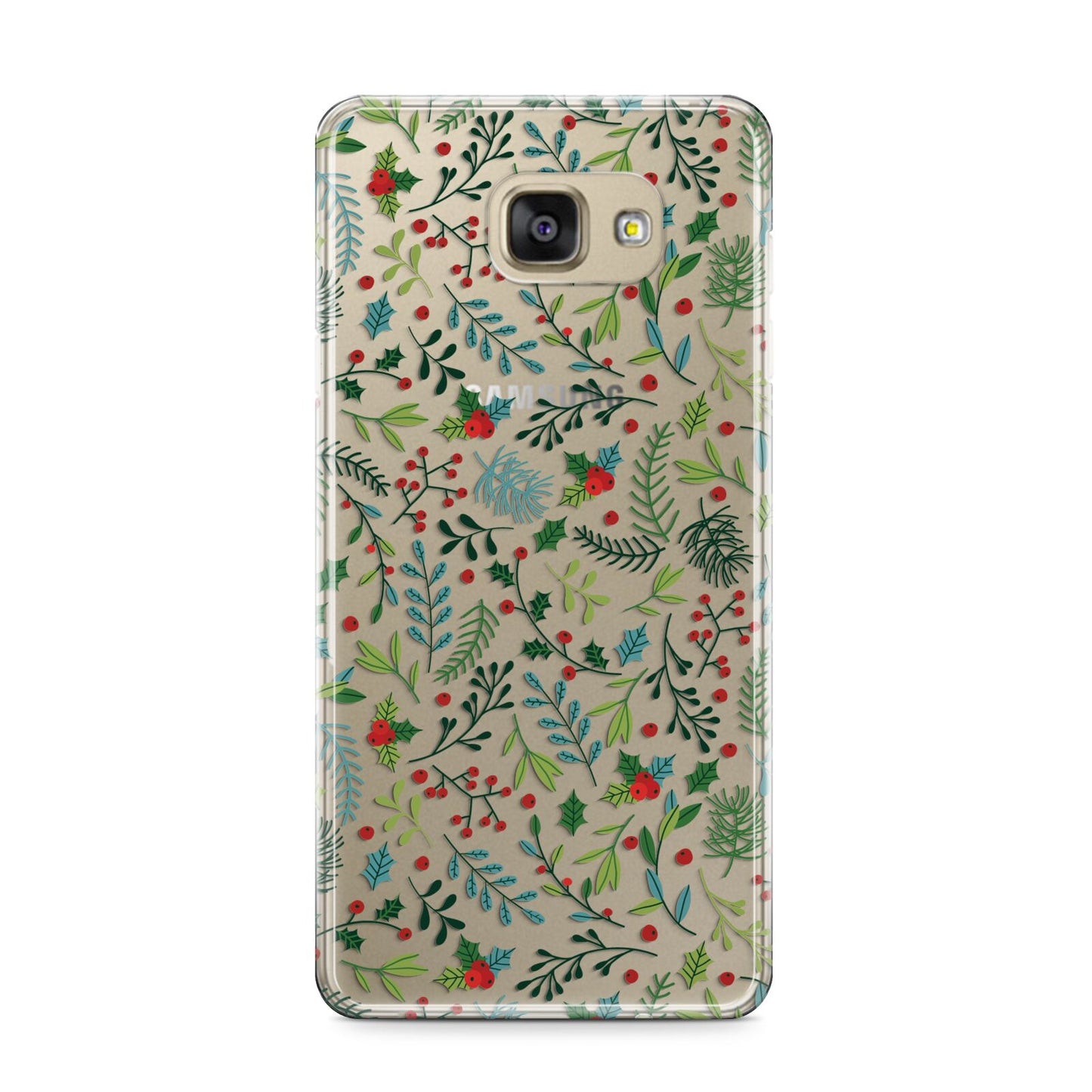 Winter Floral Samsung Galaxy A9 2016 Case on gold phone