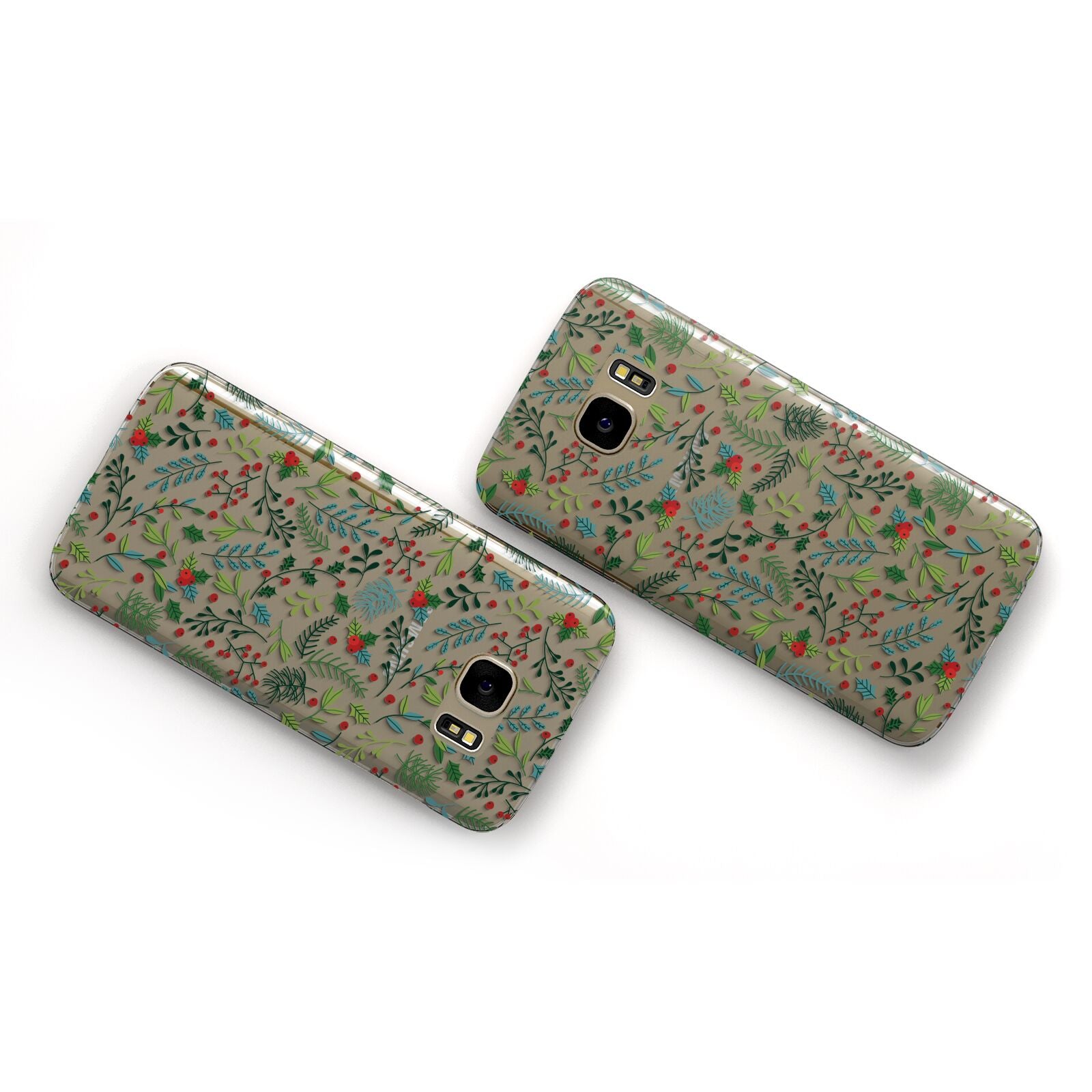 Winter Floral Samsung Galaxy Case Flat Overview