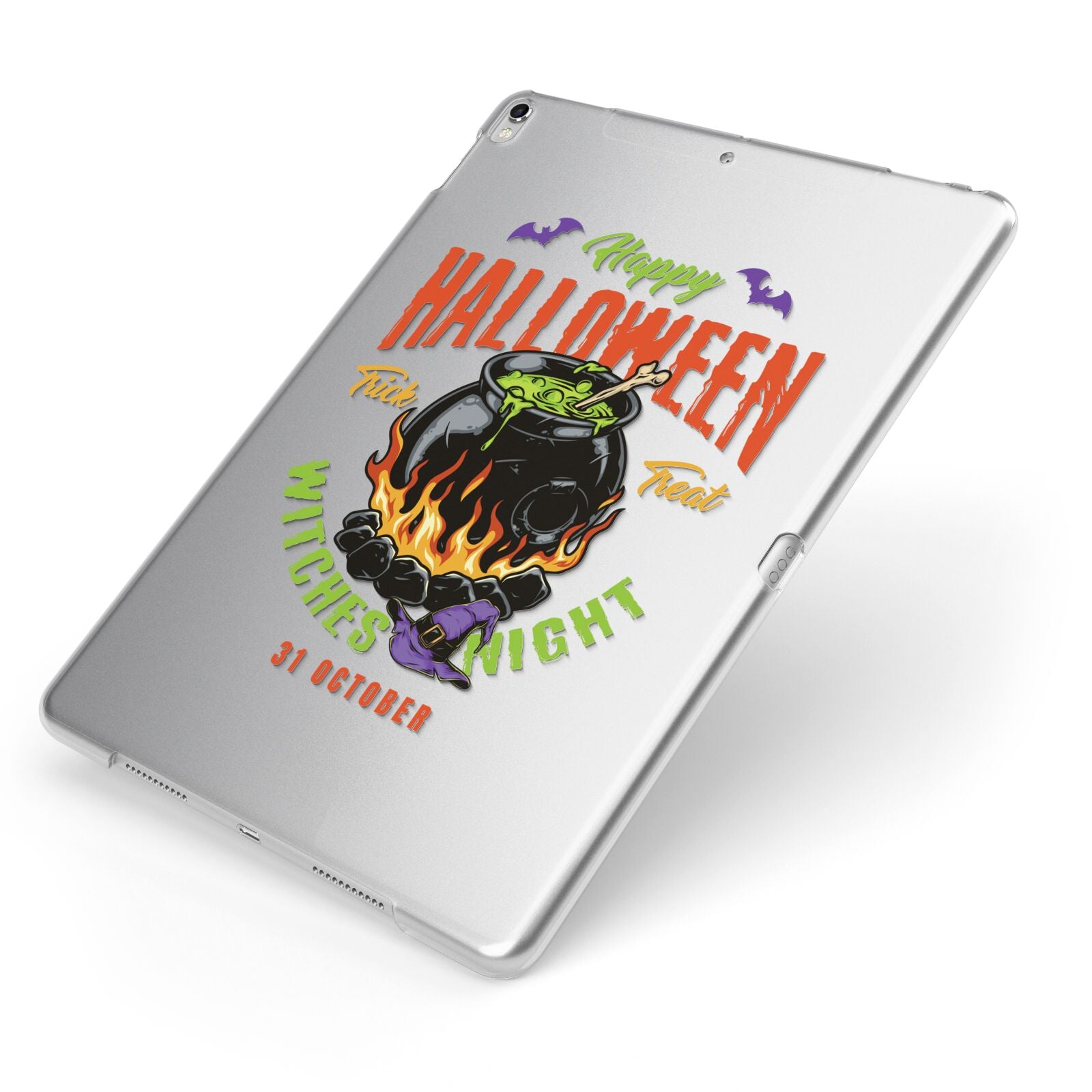 Witch Cauldron Apple iPad Case on Silver iPad Side View