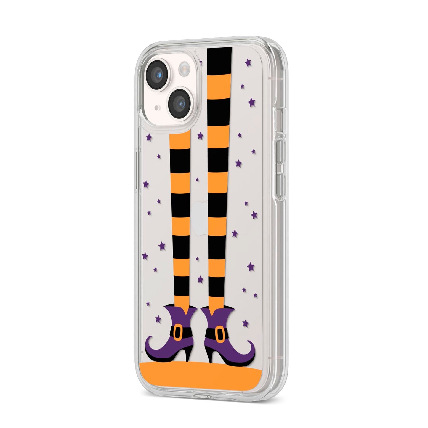 Witch Legs iPhone 14 Clear Tough Case Starlight Angled Image