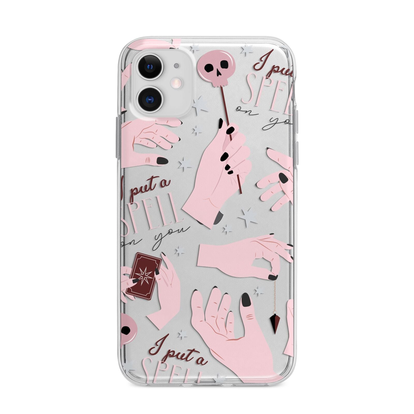 Witches Hands and Tarot Cards Apple iPhone 11 in White with Bumper Case