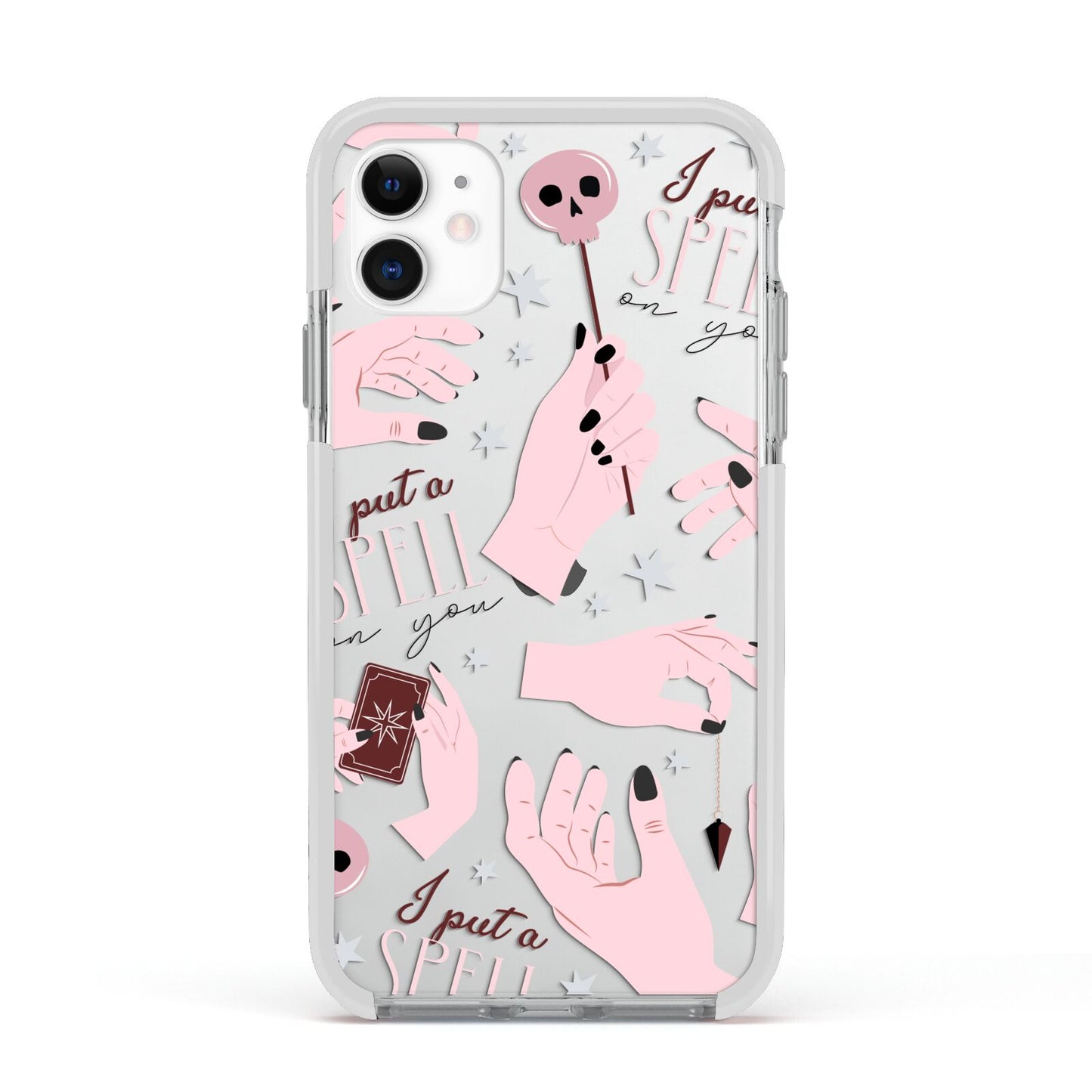 Witches Hands and Tarot Cards Apple iPhone 11 in White with White Impact Case