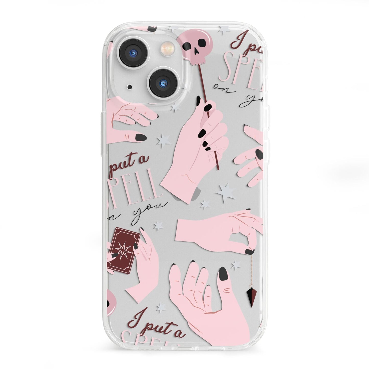 Witches Hands and Tarot Cards iPhone 13 Mini Clear Bumper Case