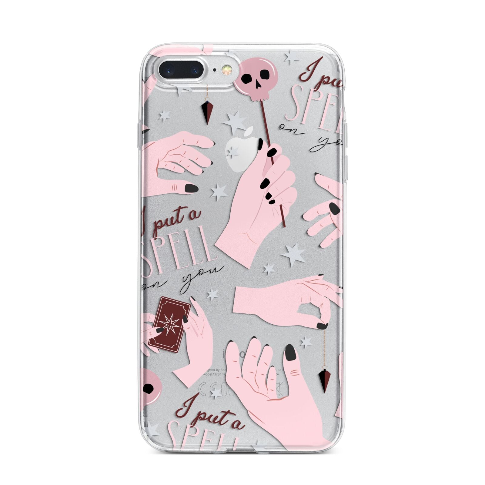 Witches Hands and Tarot Cards iPhone 7 Plus Bumper Case on Silver iPhone