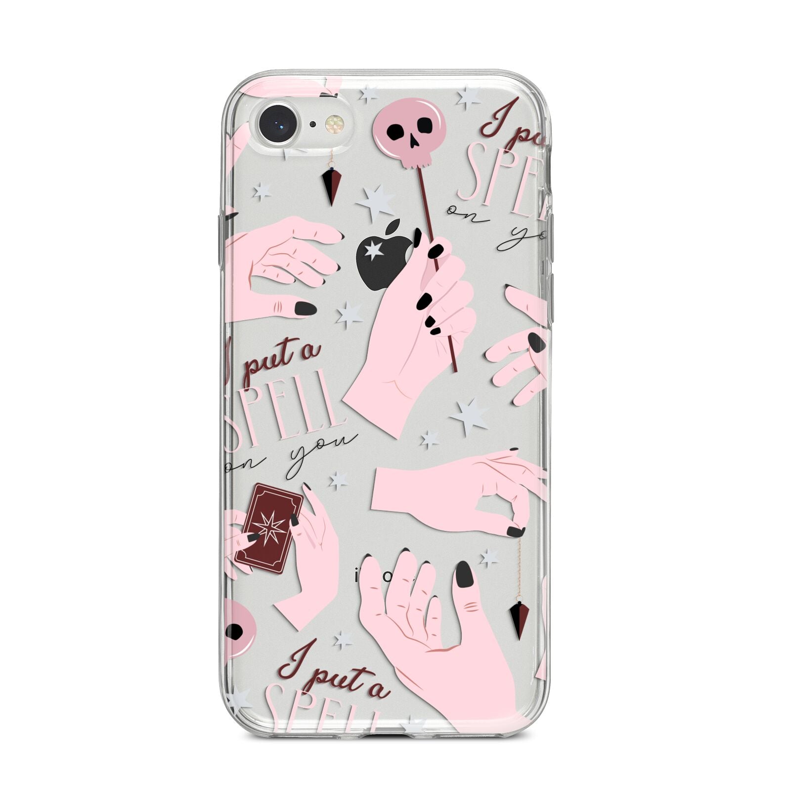 Witches Hands and Tarot Cards iPhone 8 Bumper Case on Silver iPhone