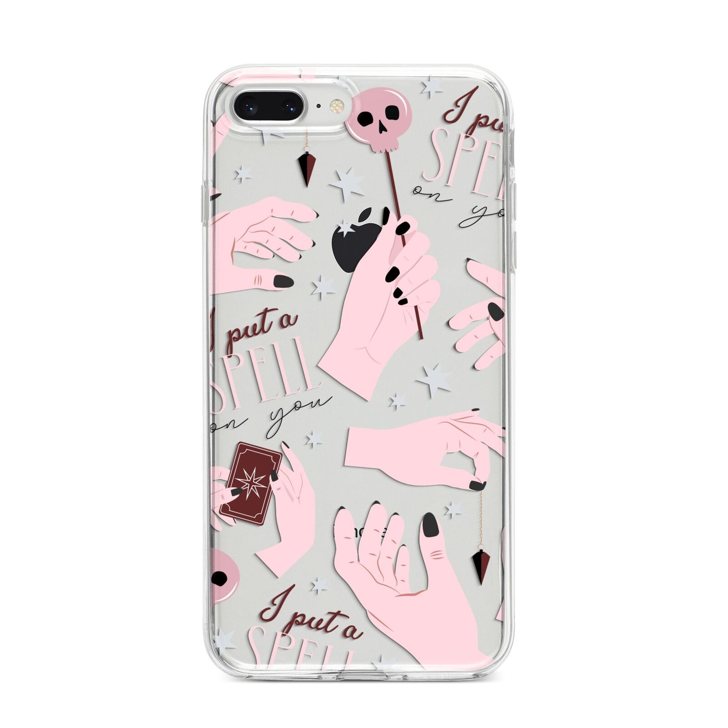 Witches Hands and Tarot Cards iPhone 8 Plus Bumper Case on Silver iPhone