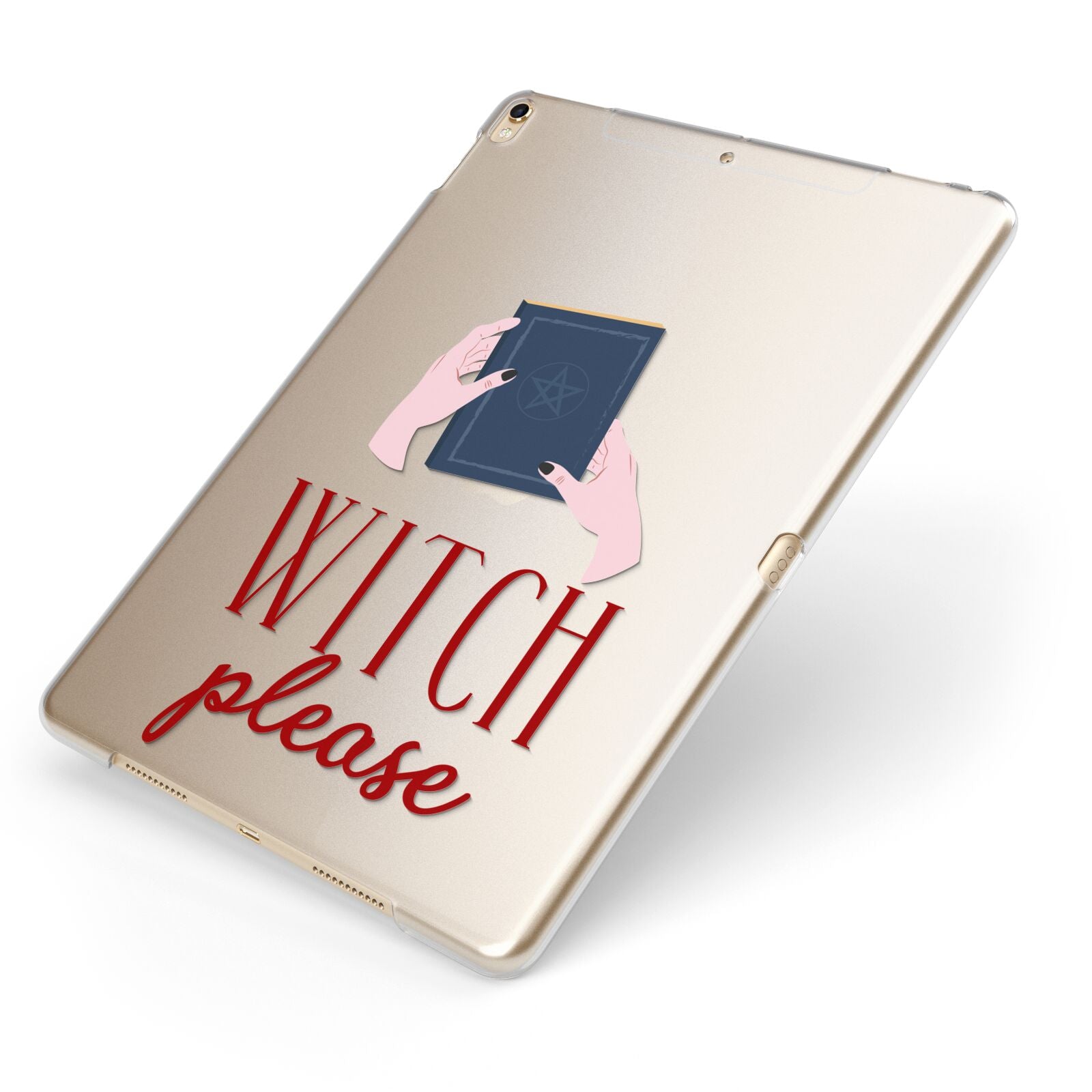 Witty Witch Illustration Apple iPad Case on Gold iPad Side View