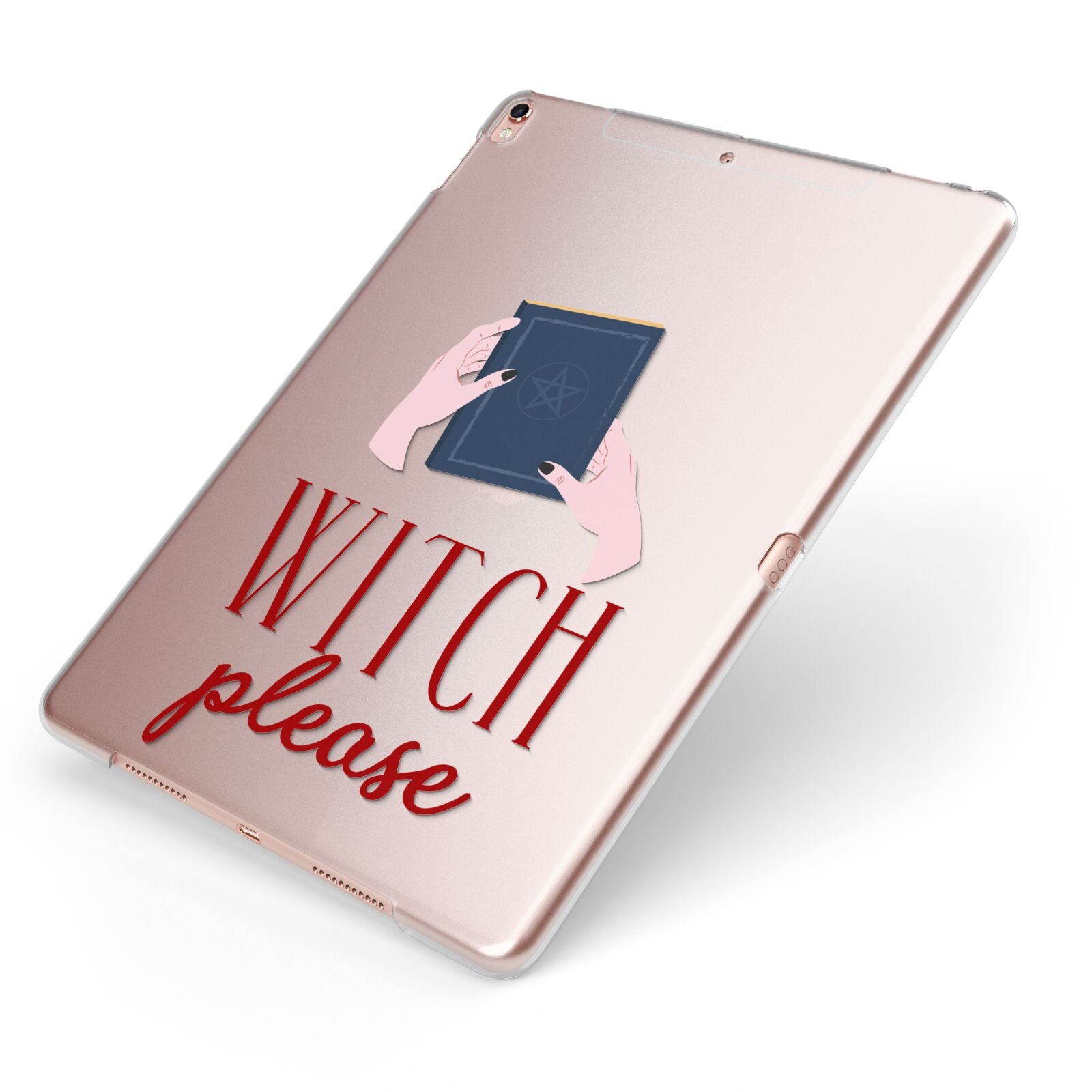 Witty Witch Illustration Apple iPad Case on Rose Gold iPad Side View