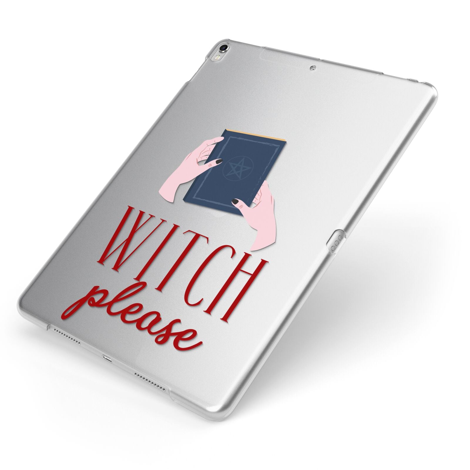 Witty Witch Illustration Apple iPad Case on Silver iPad Side View