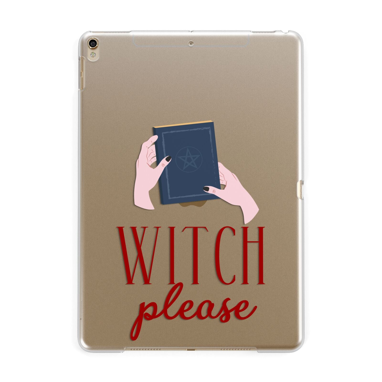 Witty Witch Illustration Apple iPad Gold Case