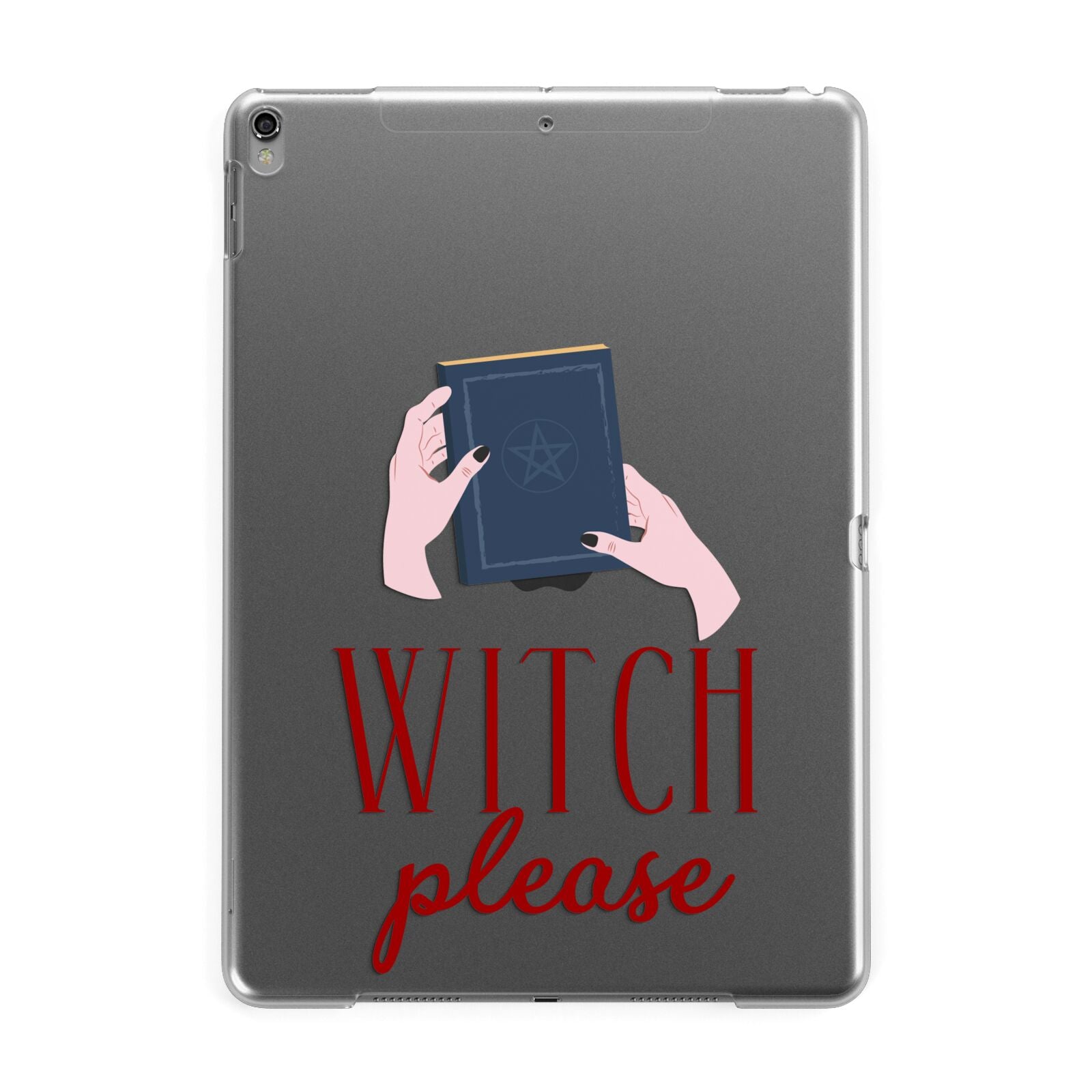 Witty Witch Illustration Apple iPad Grey Case