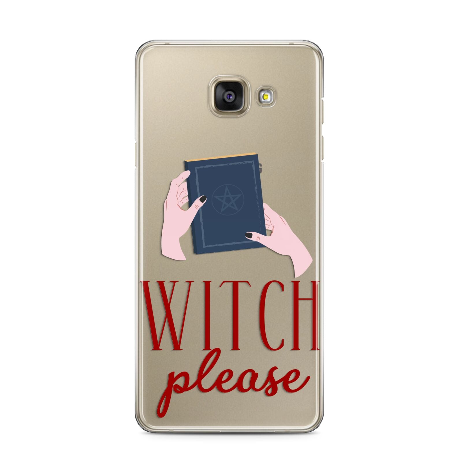 Witty Witch Illustration Samsung Galaxy A3 2016 Case on gold phone