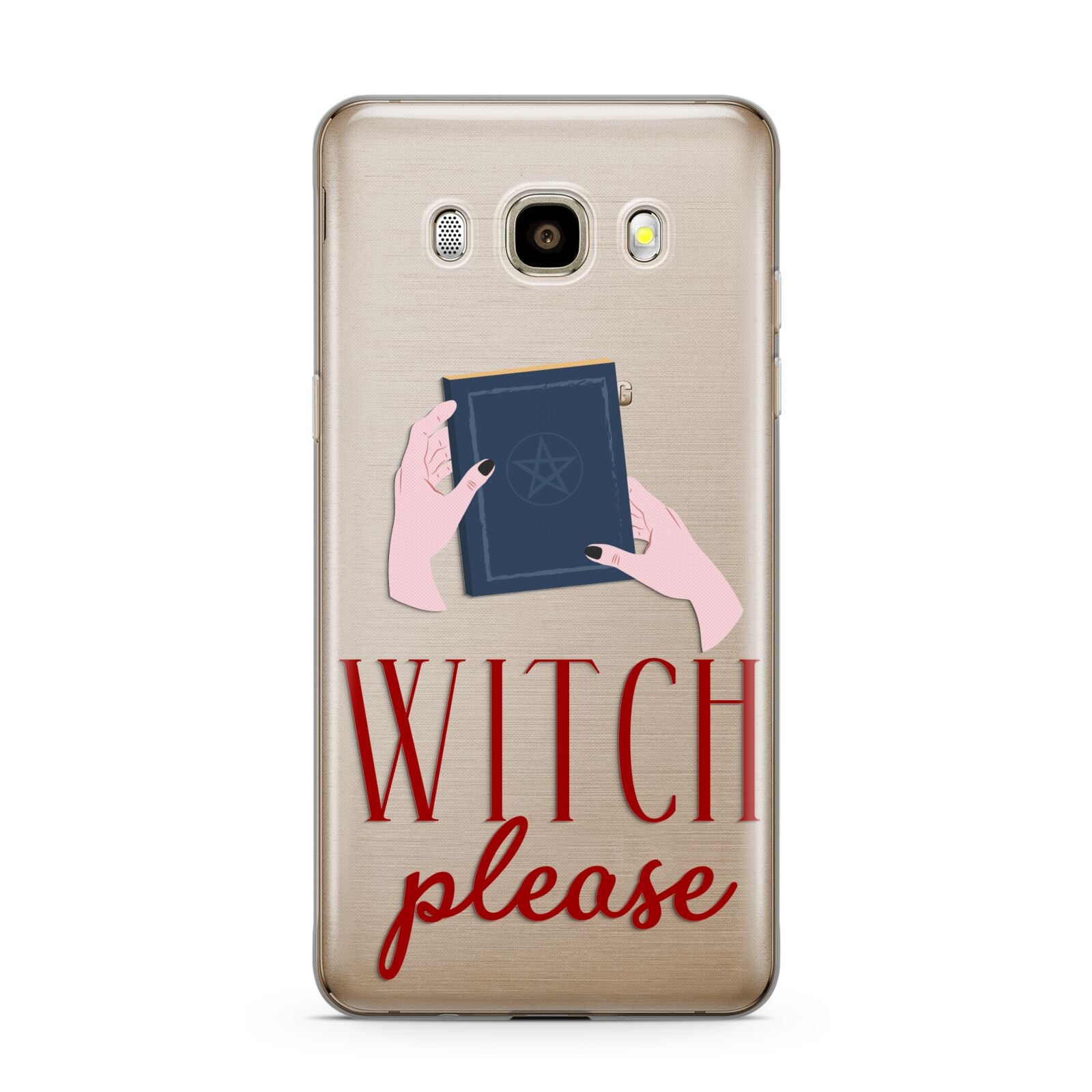 Witty Witch Illustration Samsung Galaxy J7 2016 Case on gold phone