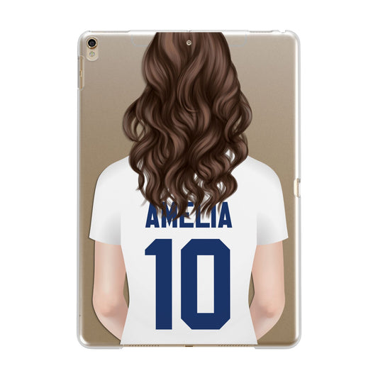 Womens Footballer Personalised Apple iPad Gold Case