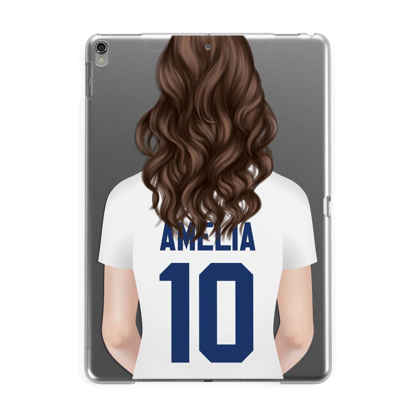 Womens Footballer Personalised Apple iPad Grey Case