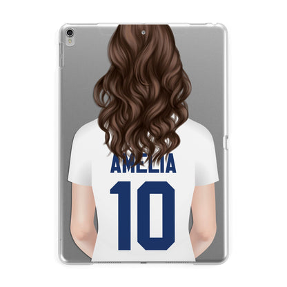 Womens Footballer Personalised Apple iPad Silver Case