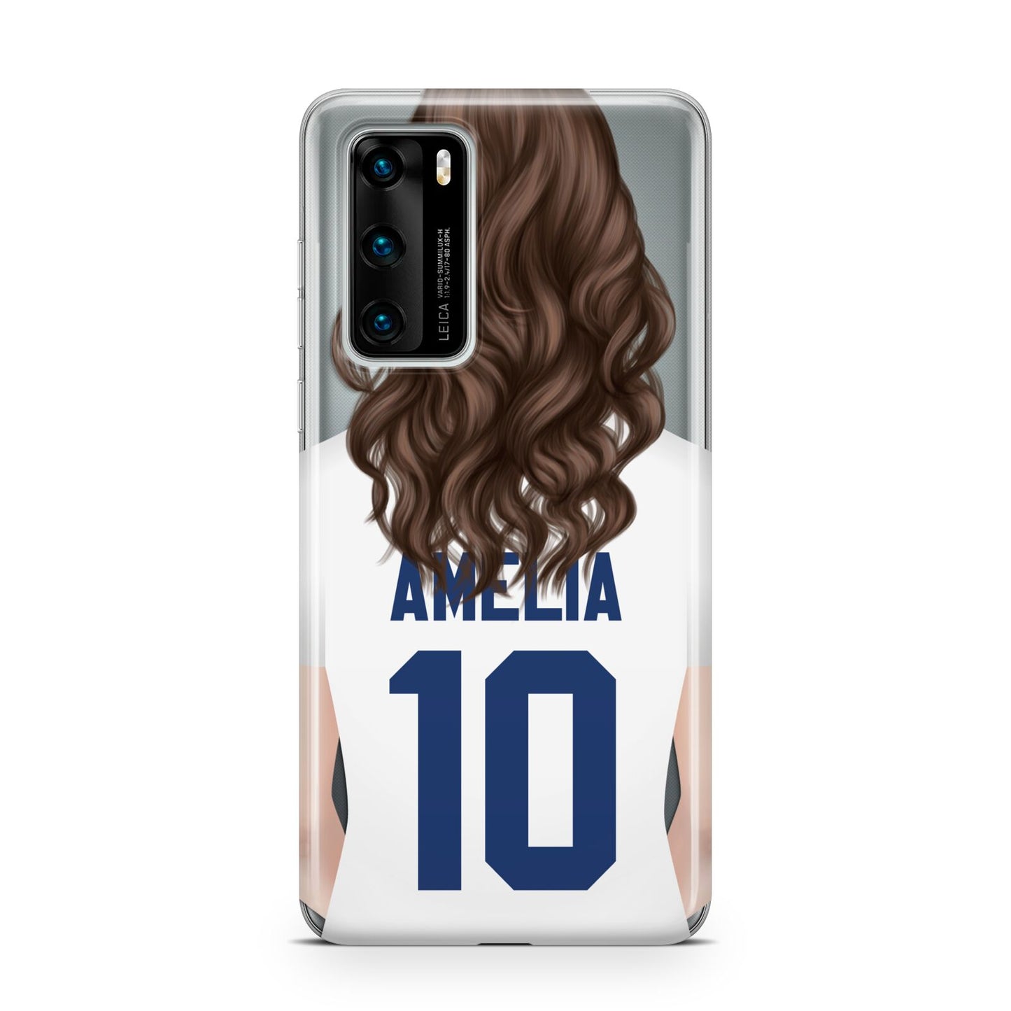 Womens Footballer Personalised Huawei P40 Phone Case