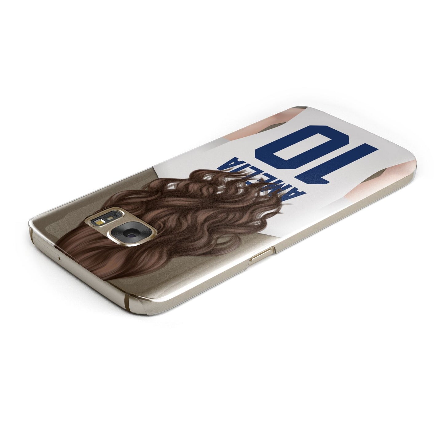 Womens Footballer Personalised Samsung Galaxy Case Top Cutout