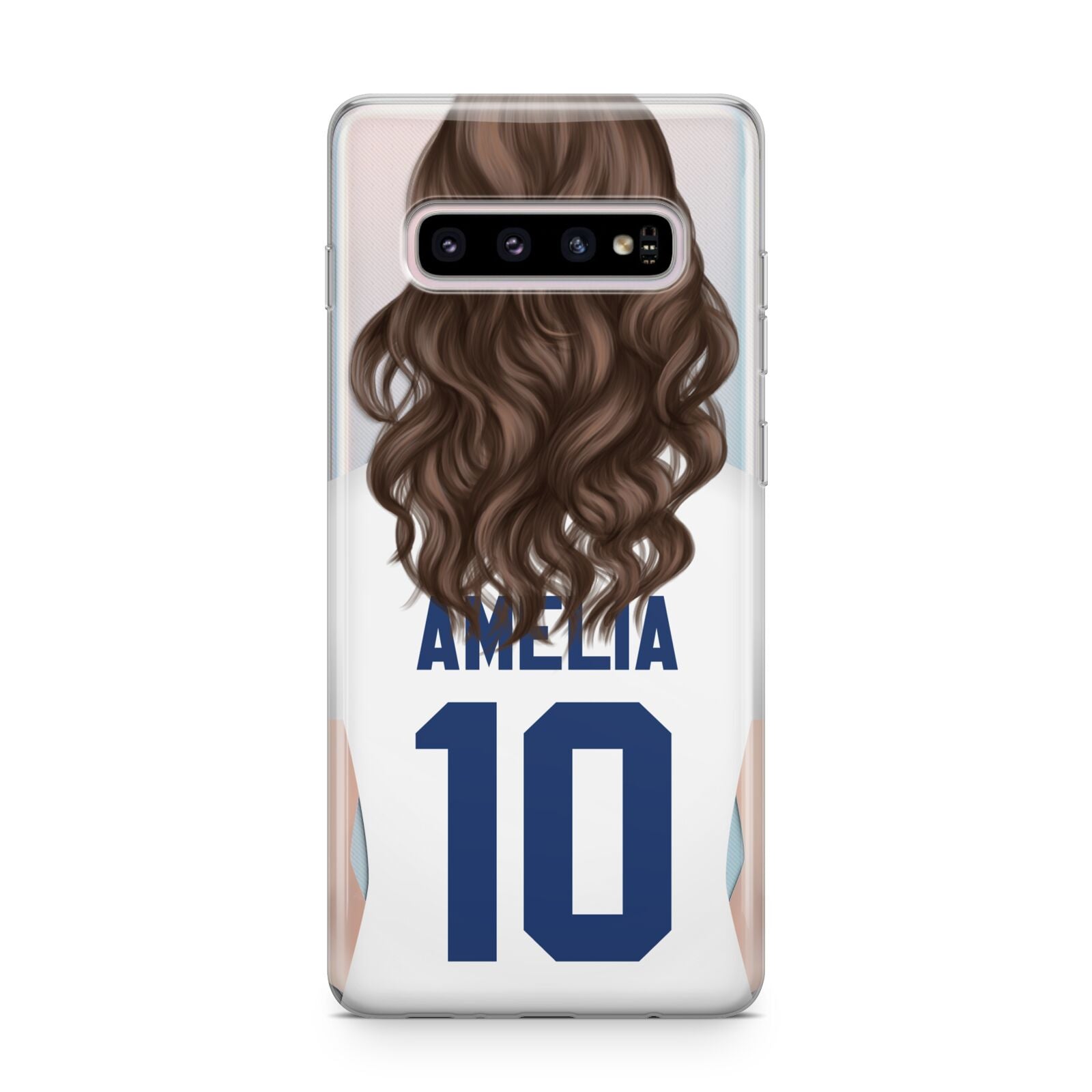 Womens Footballer Personalised Samsung Galaxy S10 Plus Case