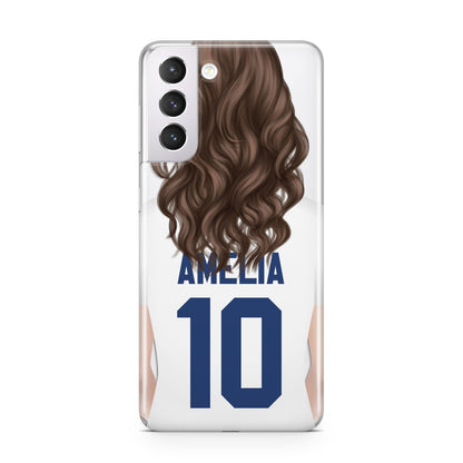 Womens Footballer Personalised Samsung S21 Case