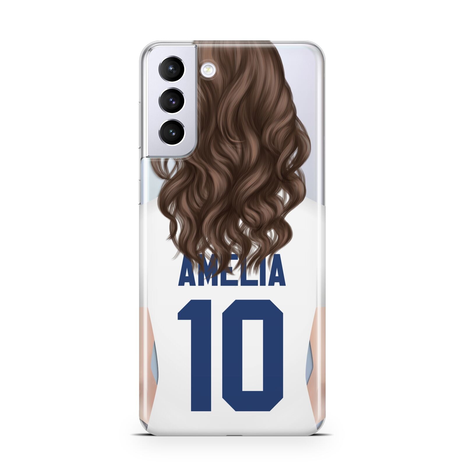 Womens Footballer Personalised Samsung S21 Plus Case