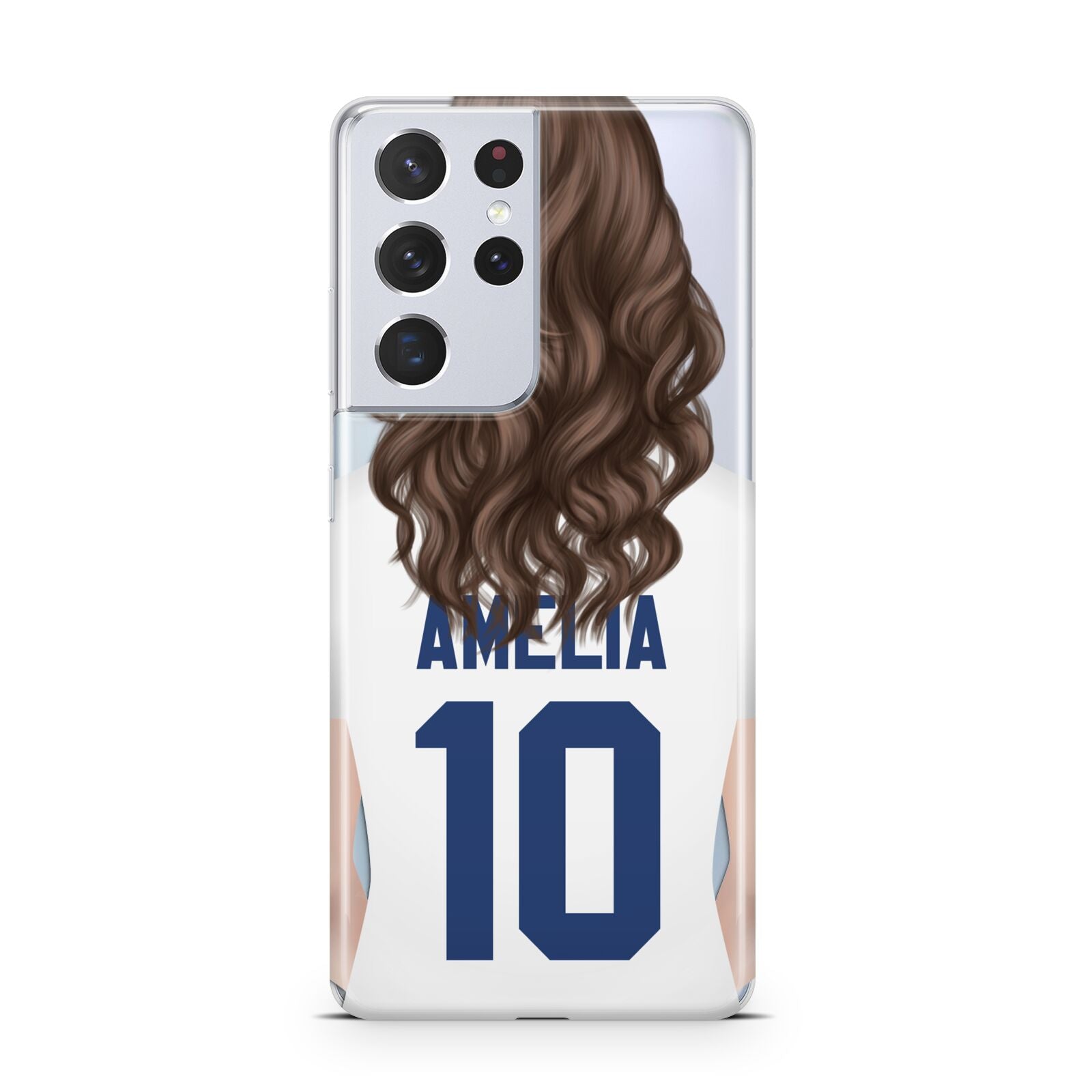 Womens Footballer Personalised Samsung S21 Ultra Case