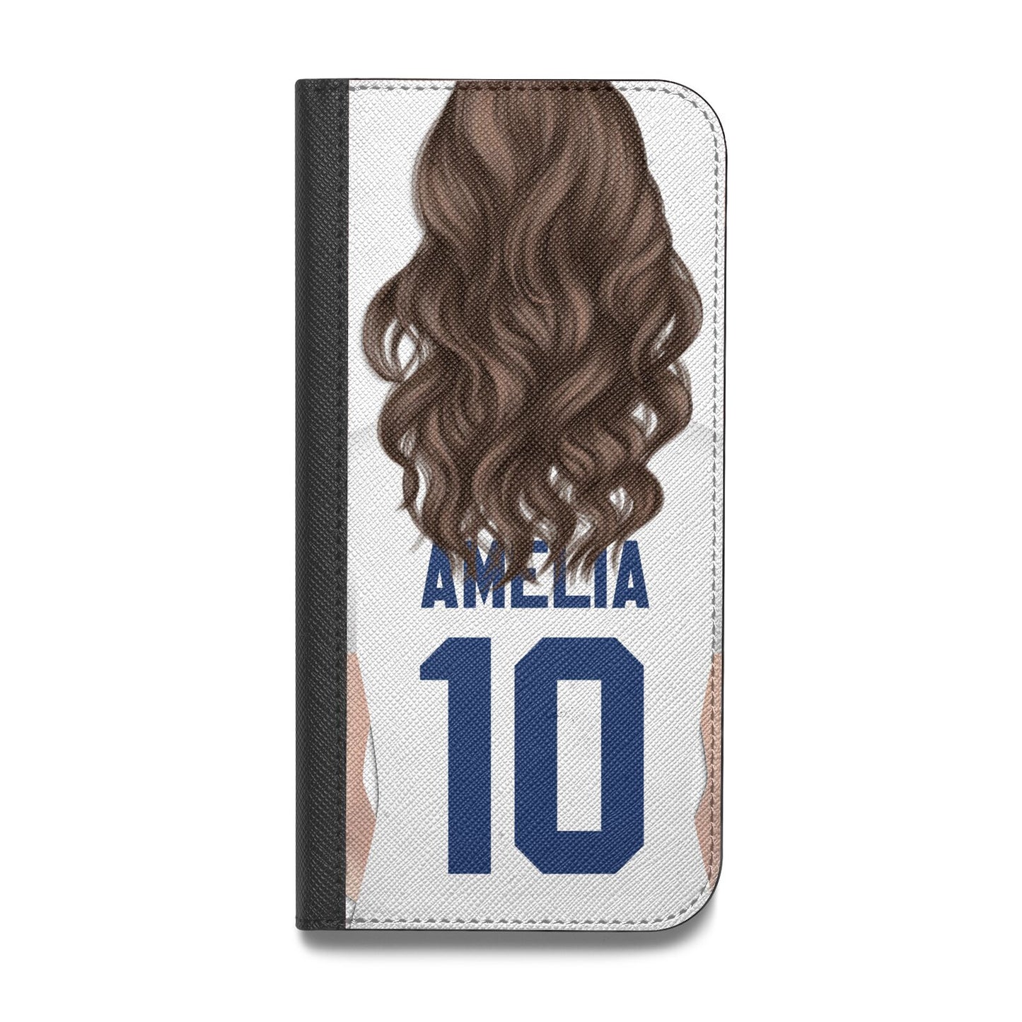 Womens Footballer Personalised Vegan Leather Flip Samsung Case