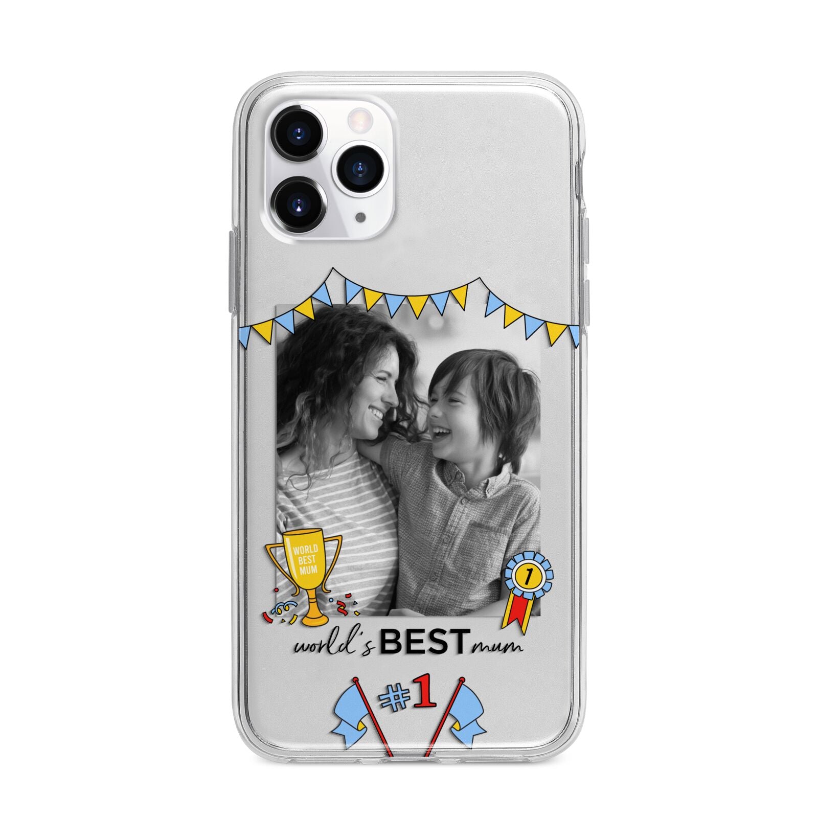 Worlds Best Mum Apple iPhone 11 Pro Max in Silver with Bumper Case