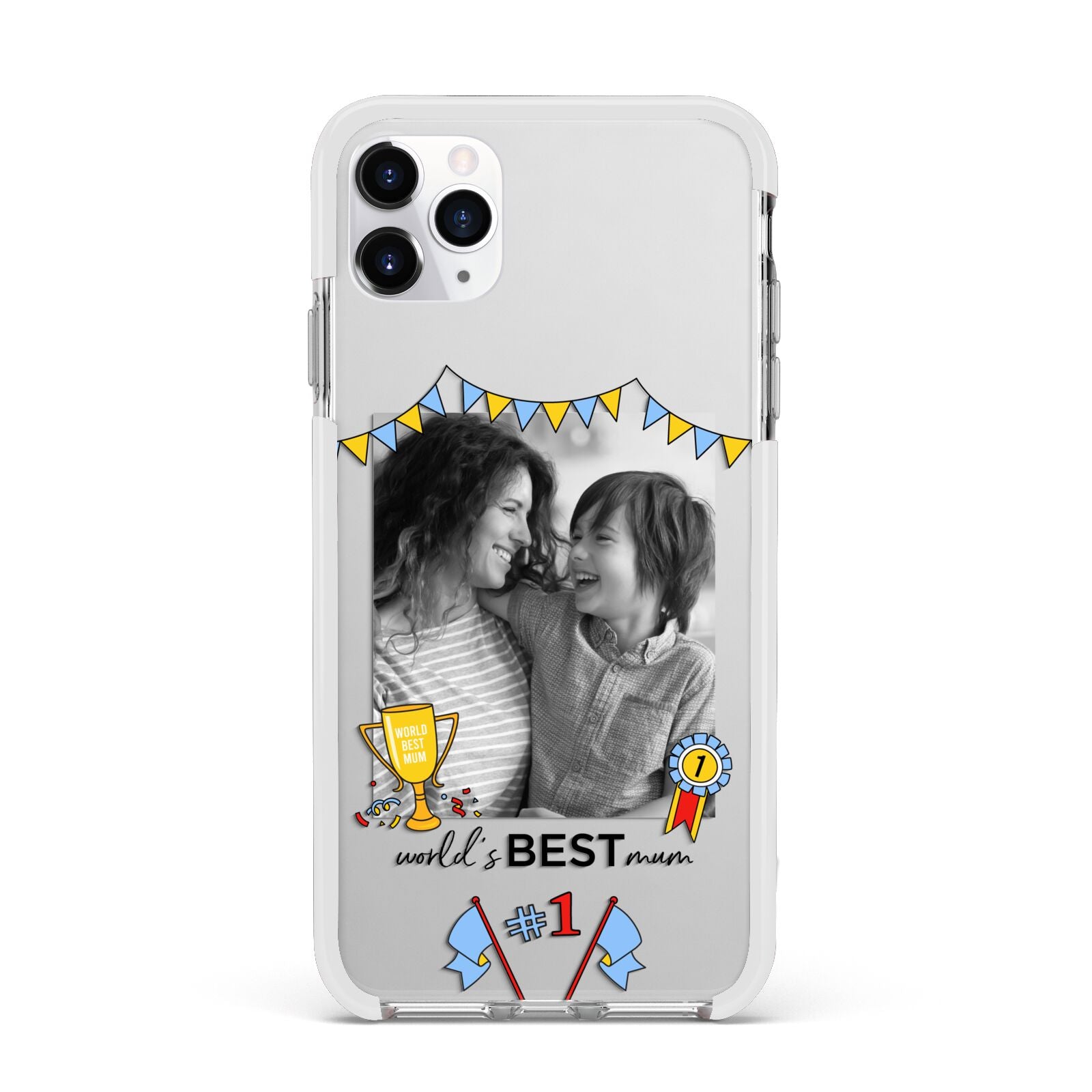 Worlds Best Mum Apple iPhone 11 Pro Max in Silver with White Impact Case