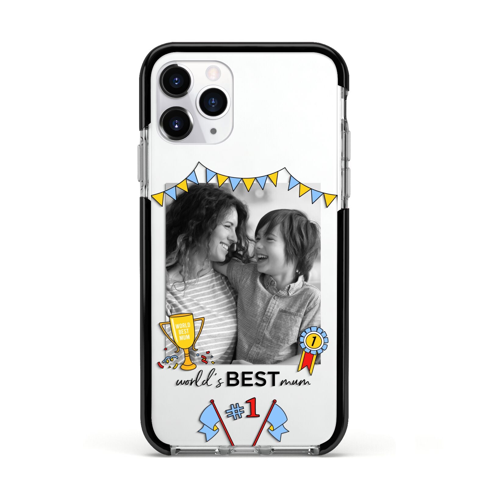 Worlds Best Mum Apple iPhone 11 Pro in Silver with Black Impact Case