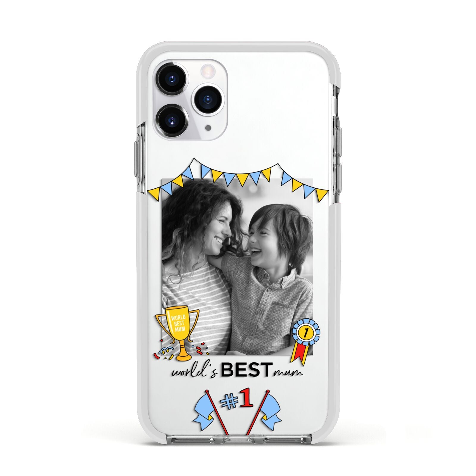 Worlds Best Mum Apple iPhone 11 Pro in Silver with White Impact Case