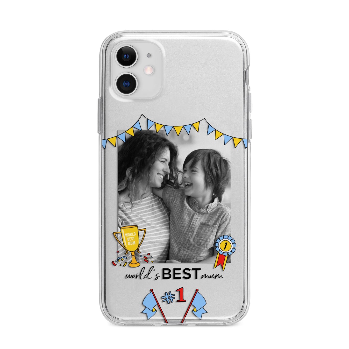 Worlds Best Mum Apple iPhone 11 in White with Bumper Case