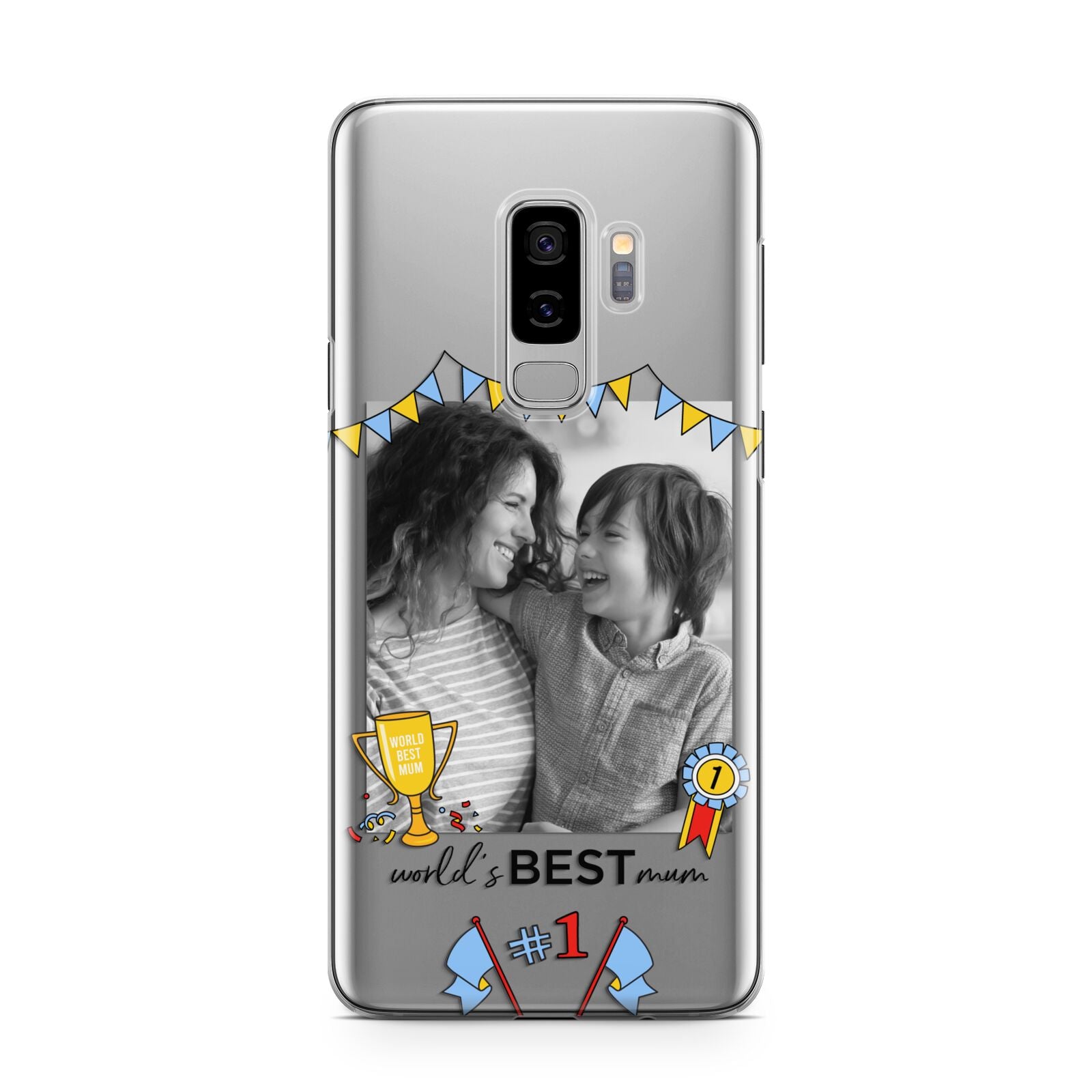 Worlds Best Mum Samsung Galaxy S9 Plus Case on Silver phone