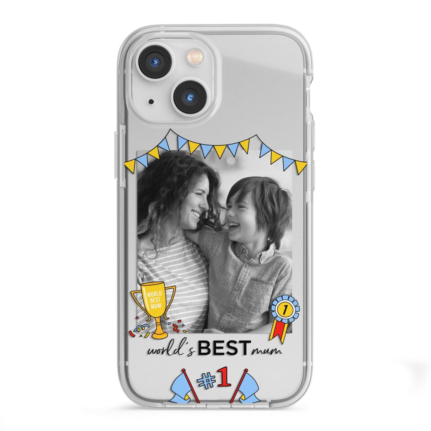 Worlds Best Mum iPhone 13 Mini TPU Impact Case with White Edges