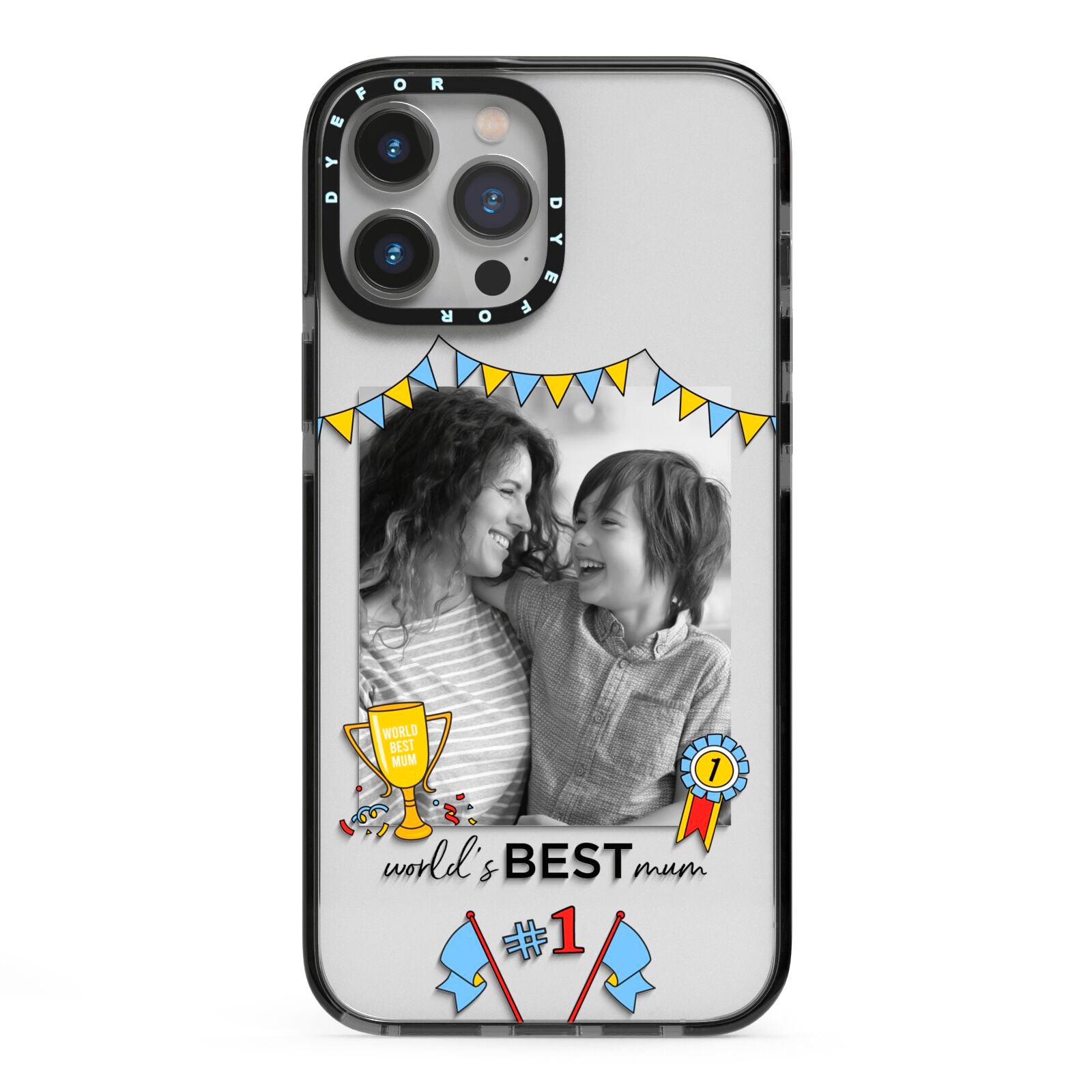 Worlds Best Mum iPhone 13 Pro Max Black Impact Case on Silver phone